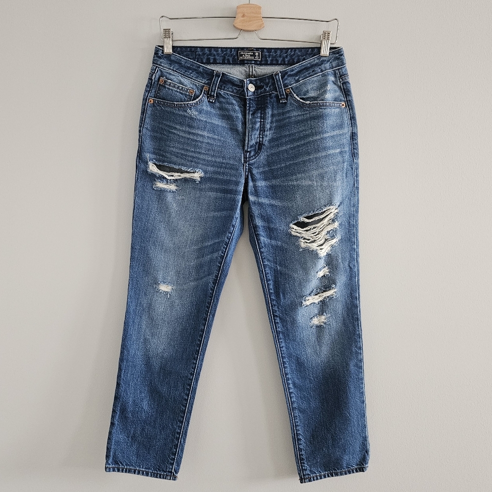 Abercrombie & Fitch Boyfriend Straight Leg Jeans Size 26 Blue Festival